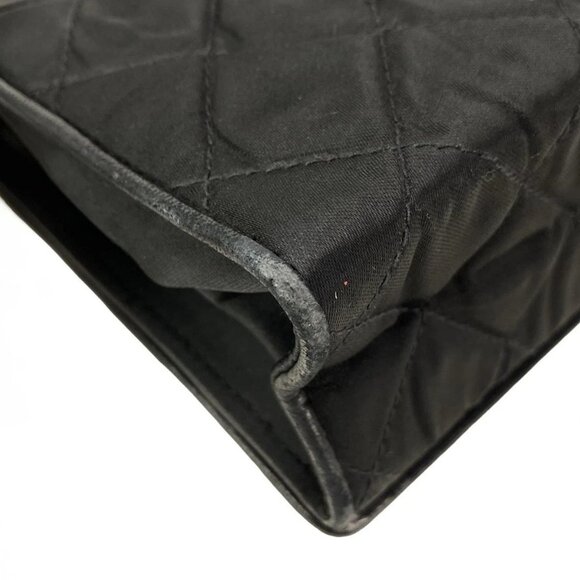 Auth CHANEL Matelasse - Black Satin Shoulder Bag Gold hardware - Picture 4 of 15